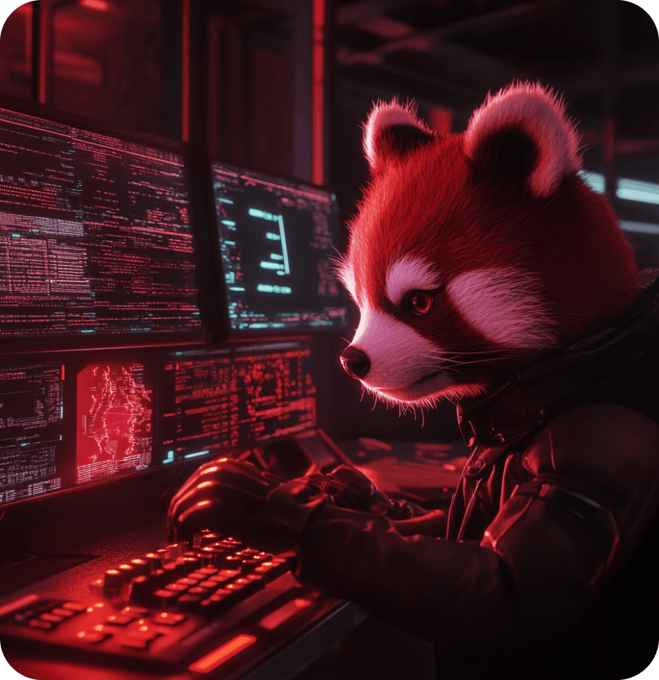 Red Panda cybersecurity expert monitoring network security in Las Vegas