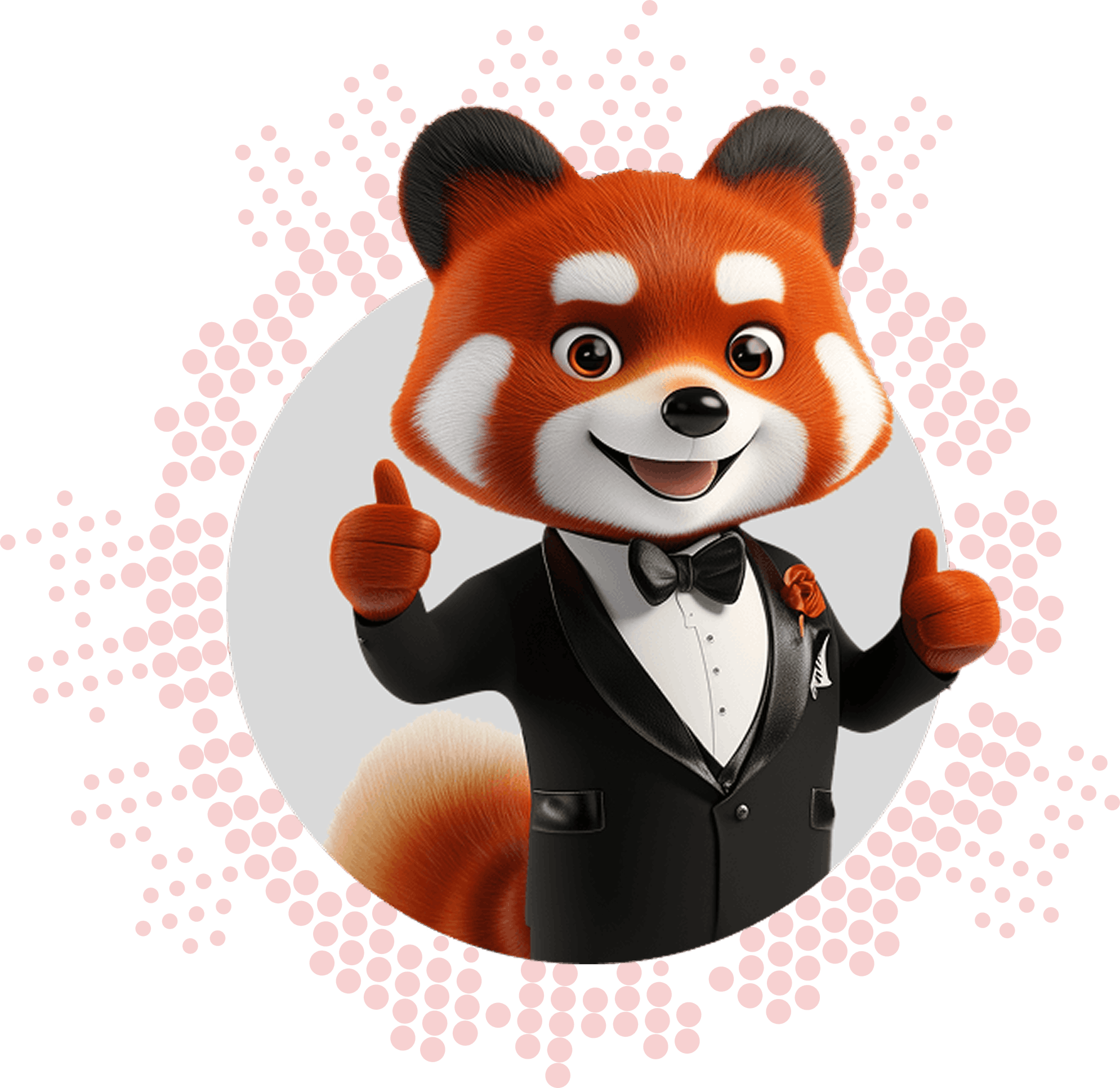 Red Panda Systems mascot Ping representing the company team culture